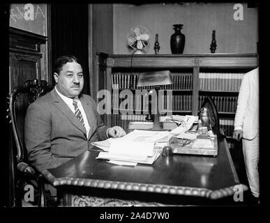 Der neue Minister aus Ägypten in die Vereinigten Staaten fotografiert an seinem Schreibtisch in der Gesandtschaft in Washington. Er ist Mahmoud Samy Pasha und er in New York am 30. Juni kam mit seiner Frau an Bord der Liner Majestic Stockfoto