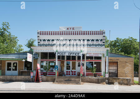 Die alte Hye store und Post in Blanco County Courthouse in Johnson City, Texas Stockfoto