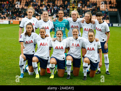 LONDON, VEREINIGTES KÖNIGREICH 13. Oktober. Tottenham Hotspur Team Foto während Barclays FA Women's Super League zwischen den Tottenham Hotspur und Manchester Unite Stockfoto