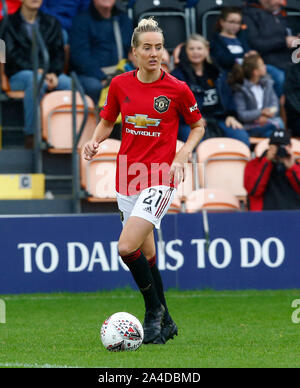 LONDON, VEREINIGTES KÖNIGREICH 13. Oktober. Millie Turner von Manchester United Frauen während Barclays FA Women's Super League zwischen den Tottenham Hotspur und Mann Stockfoto