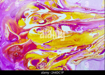 Magenta und Weiß abstract Color Liquid acryl Hintergrund. Hand Zeichnung Art selbst gemacht Stockfoto