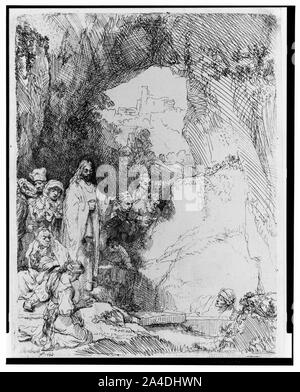 Die Auferweckung des Lazarus, kleine Platte] / Rembrandt 1642 Stockfoto