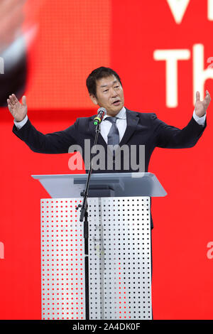 Stuttgart, Deutschland. 13 Okt, 2019. Morinari Watanabe BILD Präsident Turnen: Die 2019 Gymnastics World Championships in der Hanns-Martin-Schleyer-Halle in Stuttgart, Deutschland. Credit: yohei Osada/LBA SPORT/Alamy leben Nachrichten Stockfoto