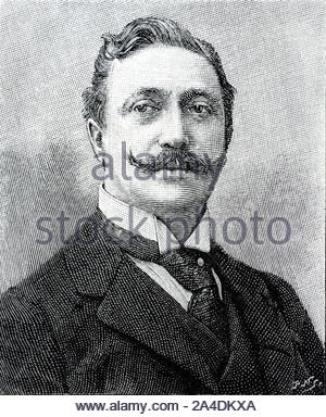 Jean-Baptiste Édouard Detaille Porträt, 1848 - 1912, war ein französischer Maler und Künstler, Jahrgang Illustration aus dem Jahr 1895. Hier im Alter von 47. Stockfoto