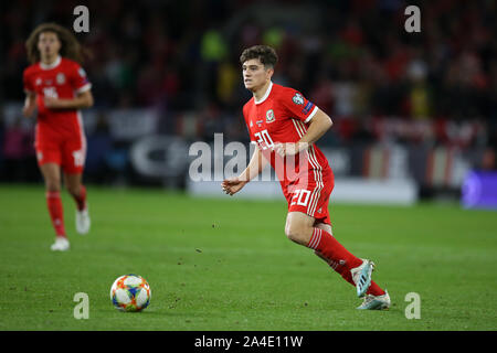 Cardiff, Großbritannien. 13 Okt, 2019. Daniel James von Wales. UEFA Euro 2020 Qualifier match, Wales v Kroatien in Cardiff City Stadium in Cardiff, South Wales am Sonntag, den 13. Oktober 2019. pic von Andrew Obstgarten/Andrew Orchard sport Fotografie/Alamy live Nachrichten Leitartikel nur mit der Credit: Andrew Orchard sport Fotografie/Alamy leben Nachrichten Stockfoto