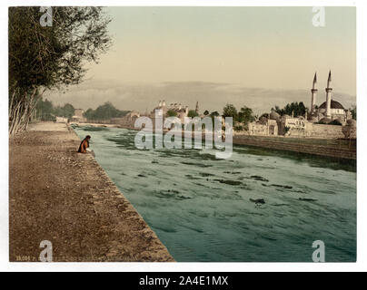 Der Strom der Barada, Damaskus, Heiliges Land, (d. h. Syrien) Stockfoto