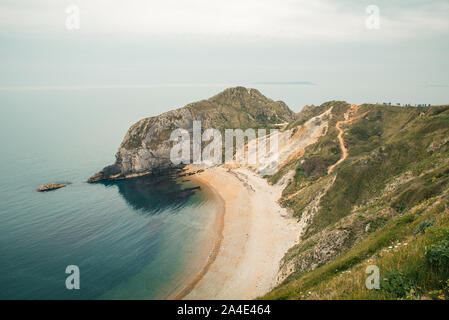 Mann des Krieges Bucht, Strand in der Nähe von Durdle Door, Dorset, England, UK, Jurassic Coast. Stockfoto