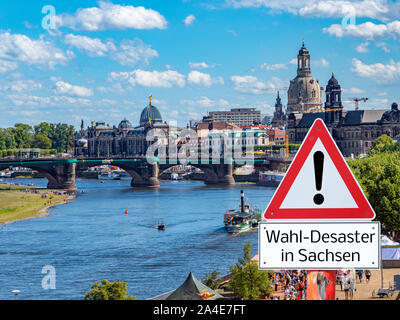 Wahl Politik Disaster Schild symbolische in deutscher Sprache Stockfoto