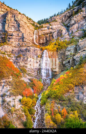 Bridal Veil Falls, Provo, Utah im Herbst Saison. Stockfoto