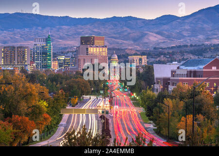 Boise, Idaho, USA downtown Stadtbild in der Dämmerung. Stockfoto