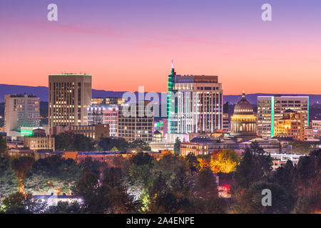 Boise, Idaho, USA downtown Stadtbild in der Dämmerung. Stockfoto