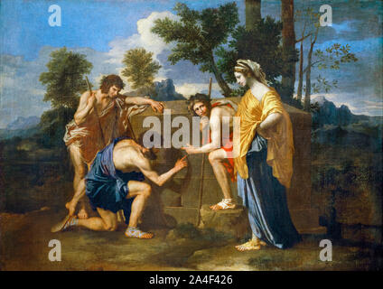 Nicolas Poussin, Französische Barockmalerei, et in Arcadia Ego, (Arcadian Shepherds), 1637-1638 Stockfoto