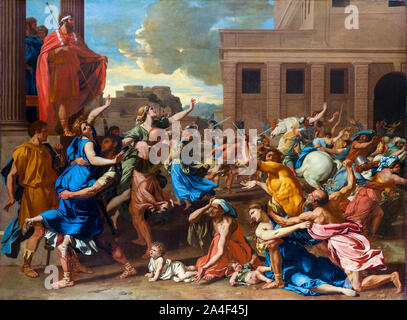 Nicolas Poussin, die Entführung der Sabine-Frauen, Französische Barockmalerei, 1633-1634 Stockfoto