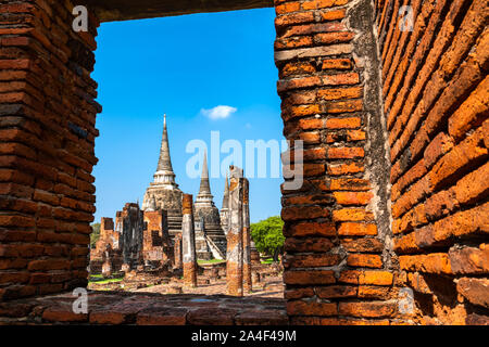 Pagode in Wat Phra Si Sanphet in Ayutthaya Historical Park, Thailand Stockfoto