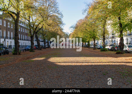 Kalk mit Bäumen gesäumten Royal Avenue, Chelsea, im Herbst Stockfoto