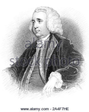 Henry Fox Portrait, 1. Baron Holland, 1705 - 1774, war ein britischer Politiker, vintage Abbildung von 1850 Stockfoto