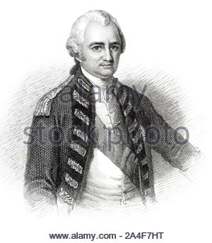 Lord Clive, Generalmajor Robert Clive 1725 - 1774,1 st Baron Clive, Oberbefehlshaber der britischen Indien Mitte der 1700s, vintage Abbildung von 1850 Stockfoto