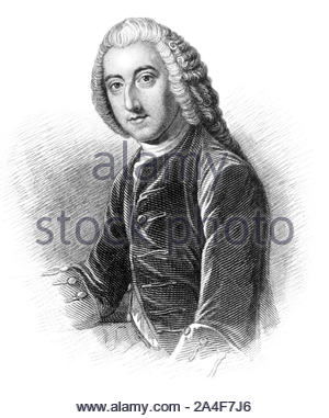 William Pitt Portrait, 1st Earl of Chatham, 1708-1778, war ein britischer Staatsmann der Whig Party, die als Premierminister von Großbritannien, vintage Abbildung von 1850 serviert. Stockfoto