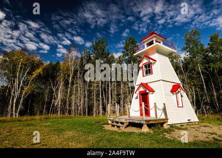 Gaspesian British Heritage Village Pointe Duthie Leuchtturm New Richmond, Quebec, CA Stockfoto