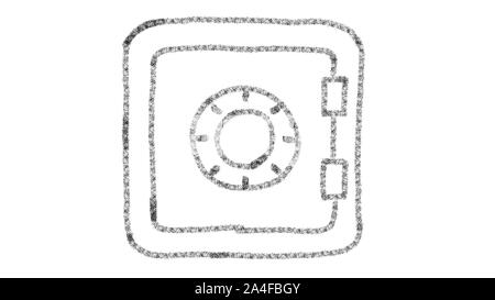 Sichere Symbol, mit Zeichnung Stil auf einer Tafel entworfen, eine animierte Material ideal für Compositing und motiongrafics Stockfoto