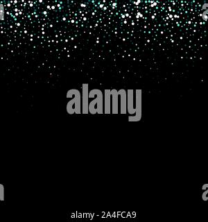 Blau, Hellblau, Türkis, Sterne, glänzend Konfetti. Kleinen verstreuten Sekt, glitter Elementen. Random stellar fallen auf schwarzen Hintergrund. Neues Jahr Christus Stock Vektor