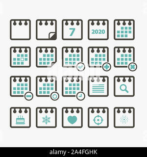 Kalender Icon Set 2020 Stockfoto