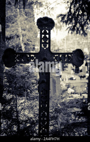 Iron Cross Symbole auf dem Friedhof Stockfoto