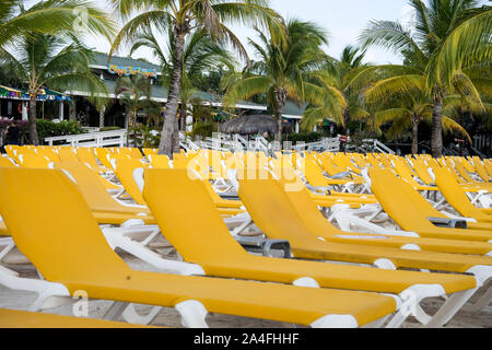 Mahagoni Bucht Kreuzfahrt Schiff aufhalten, Roatan, Honduras Stockfoto