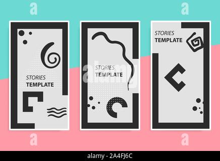 Geschichten Vorlage für Mobiltelefon sozialen Hintergrund. Stock Vektor