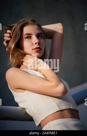Straße Porträt einer Frau close-up Stockfoto
