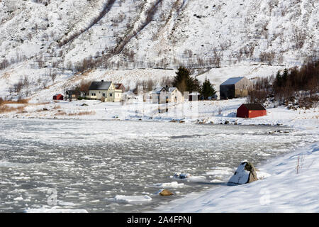 Knutstad, Lofoten Inseln, Norwegen. Stockfoto