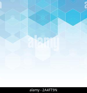 Abstrakter blauer Hintergrund mit Sechsecken Stock Vektor