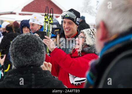 SM-Woche in Ånnaboda, Örebro. Calle Halfvarsson, Falun Borlänge SK, mit Anhänger. Foto Jeppe Gustafsson Stockfoto