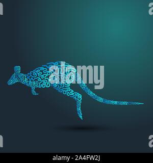 Vector Illustration von Kangaroo für Print Design. Hand Pferdekutschen Stock Vektor