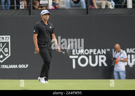 Der Österreicher Bernd Wiesberger gewann mit 268 (66 70 67 65, -16) Der 76. italienischen Öffnen, die fünfte Veranstaltung der Europäischen Tour Rolex-Serie, die auf dem schwierigen Kurs der Olgiata Golfplatz (Par 71) in Rom, wo die Azzurri Francesco Laporta, 7. mit 275 (-9) und Andrea Pavan, zehnte mit 276 (-8) Ein grosser Test angeboten. (Foto von Domenico CIppitelli/Pacific Press) Stockfoto