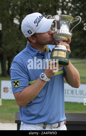 Der Österreicher Bernd Wiesberger gewann mit 268 (66 70 67 65, -16) Der 76. italienischen Öffnen, die fünfte Veranstaltung der Europäischen Tour Rolex-Serie, die auf dem schwierigen Kurs der Olgiata Golfplatz (Par 71) in Rom, wo die Azzurri Francesco Laporta, 7. mit 275 (-9) und Andrea Pavan, zehnte mit 276 (-8) Ein grosser Test angeboten. (Foto von Domenico CIppitelli/Pacific Press) Stockfoto