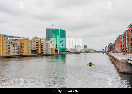 Wohnungen an Pakhuskaj. Alm. Marke. Langelinie Hafen von Kopenhagen. Kopenhagen. Dänemark. Europa Stockfoto