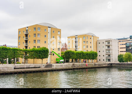 Wohnungen an Pakhuskaj. Langelinie Hafen von Kopenhagen. Kopenhagen. Dänemark. Europa Stockfoto