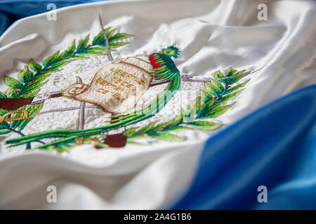 Guatemala Fahne winken - Ansicht von oben - Tag der Unabhängigkeit in Guatemala Stockfoto