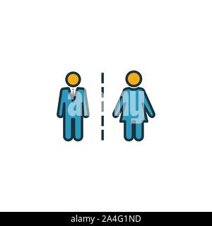 Toilette Schild Symbol gesetzt. Vier Elemente in verschiedenen Stilen aus Stadt Elemente icons Collection. Kreative restroom Zeichen Icons, Outline, farbig Stock Vektor