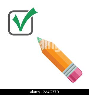 "Haken"-Symbol mit Stift Stock Vektor