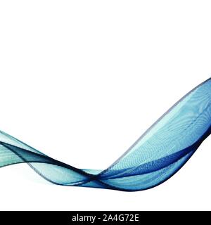 Welle mit Schatten. Abstrakte blaue Linien auf einem weißen Hintergrund. Line Art. Vector Illustration. Bunte glänzende Wave mit Linien mit Hilfe des Werkzeugs Blend erstellt. Cu Stock Vektor