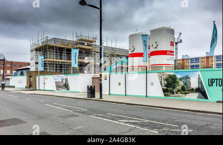 UPT-WEG PARK West Ham Ehemalige home Upton Park fast unerkennbar, Abbrucharbeiten am Ende Stockfoto