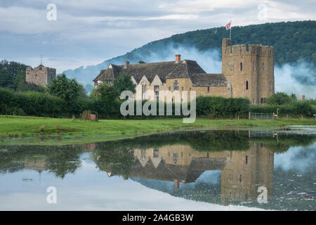 Stokesay Schloss, Shropshire, Großbritannien Stockfoto