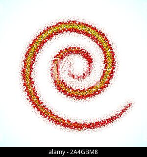 Vektor Spirale Zeichen aus verstreuten Kugeln Stock Vektor