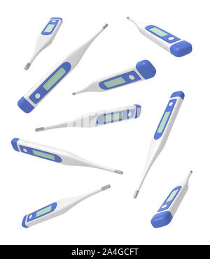 3D-Rendering" der Medizinischen digitale Thermometer auf weißem Hintergrund Stockfoto