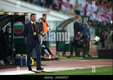 Bulgarien Manager Krassimir Balakov während der UEFA EURO 2020 Qualifikationsspiel am Vasil Levski National Stadium, Sofia, Bulgarien. Stockfoto