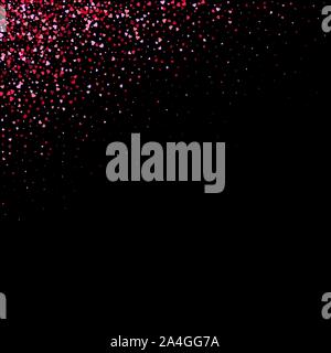 Herz Grenze Hintergrund mit rosa glitter. Valentines Tag. Vektor Konfetti. Hand gezeichnet Textur. Love Theme für das Geschenk, Coupons, Gutscheine, Anzeigen, Veranstaltungen. Wir Stock Vektor