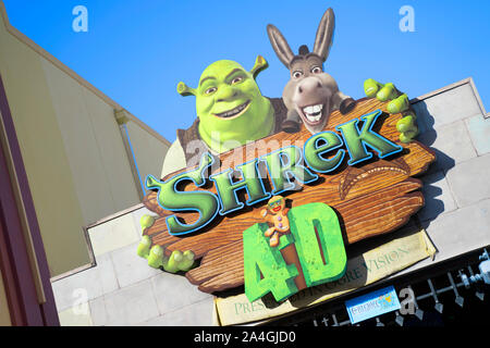 Shrek 4 D-Schild, Universal Studios, Orlando, Florida, USA Stockfoto