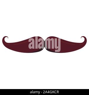 Flaches Design braun Lustig niedlich Vintage cartoon Schnurrbart Vector Illustration auf weißem Hintergrund. Klassischen Stil Schnurrbart logo Vorlage. Stock Vektor